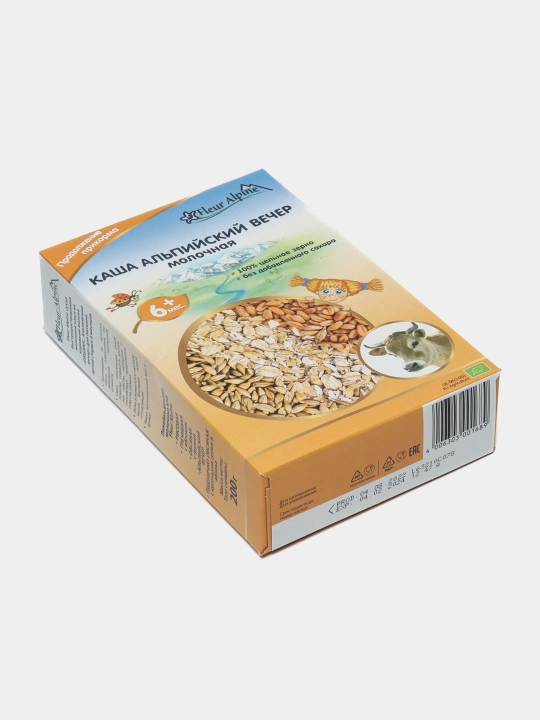Sut botqasi Alp tog'lari oqshomi Fleur Alpine 6 oydan boshlab, 200 g