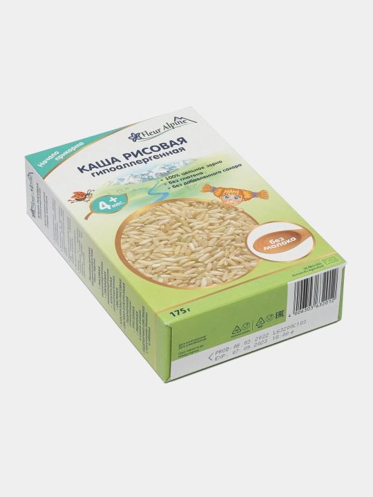 Bo'tqa Fleur Alpine, sutsiz guruchli 4 oydan, 175 g