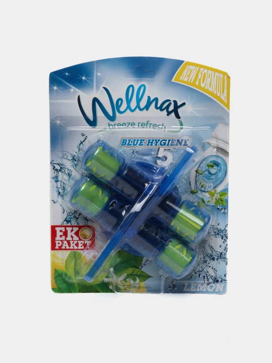 Блок для туалета Wellnax Blue Water, лимон, 2*50 г - 