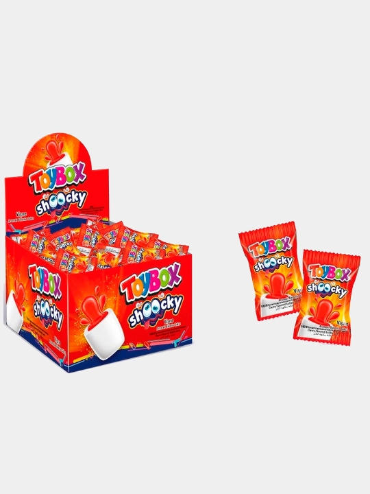 Жевательная резинка Toybox Шоки, кислая, с ароматом вишни, 400 г - 