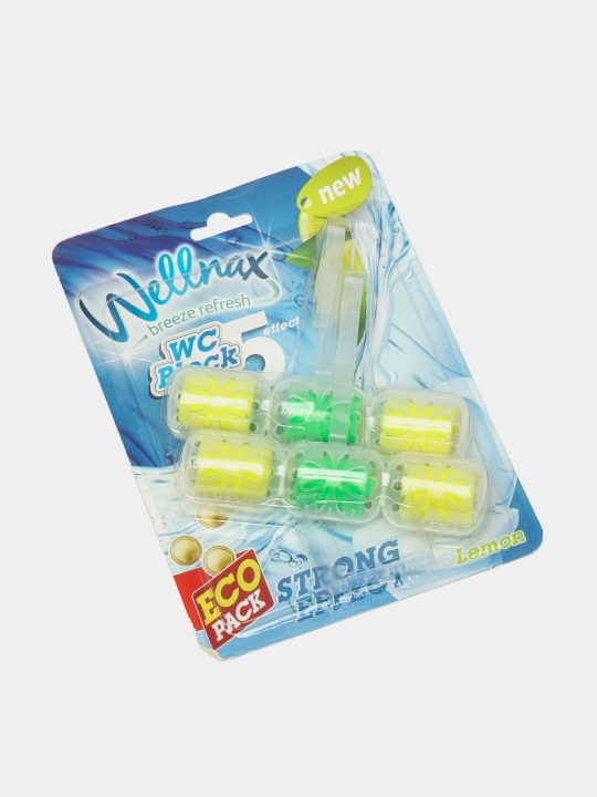 Блок ободок для туалета Wellnax Eco Лимон, 2*57 г
