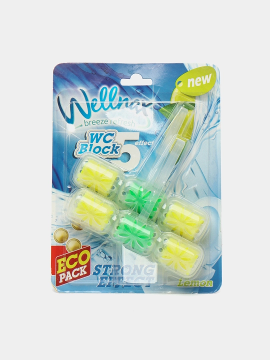 Блок ободок для туалета Wellnax Eco Лимон, 2*57 г - 