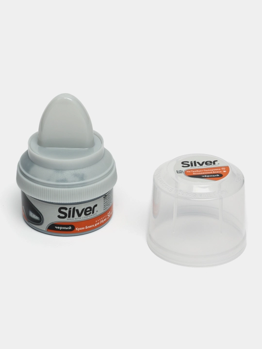 Крем-блеск для обуви Silver, черный, 50 мл
