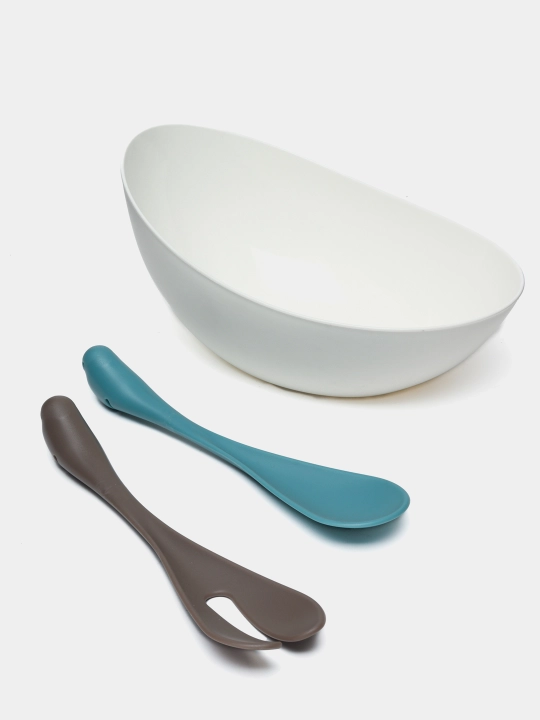 Салатник в комплекте с приборами Homezaza DH1756, пластиковые, 3 предметов - 