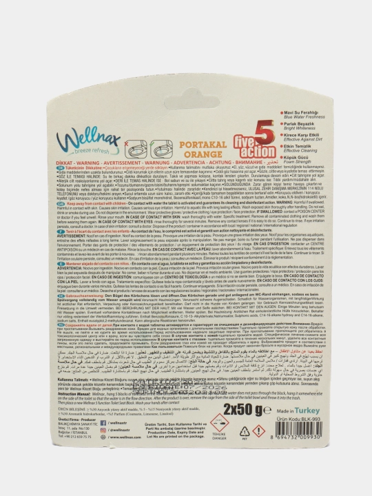 Блок ободка для туалета Wellnax Blue Water 2 eco, 50 г