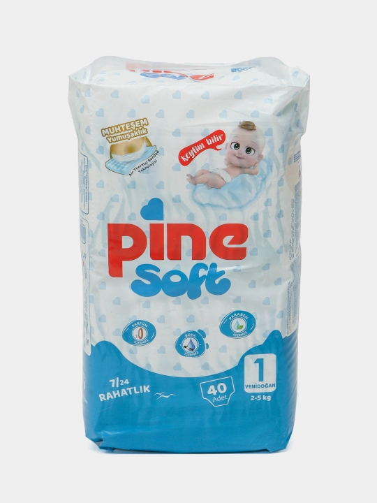 Детские подгузники Pine Soft Newborn 1, 2-5 кг, 40 шт - 