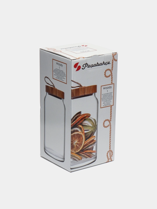 Банка стеклянная Pasabahce Woody Bamboo, 1130 мл, с бамбуковой крышкой