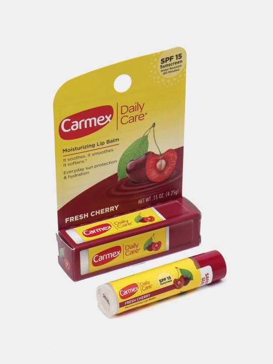 Lab uchun namlovchi balzam Carmex, yangi olcha, SPF 15, 4.25 g - 