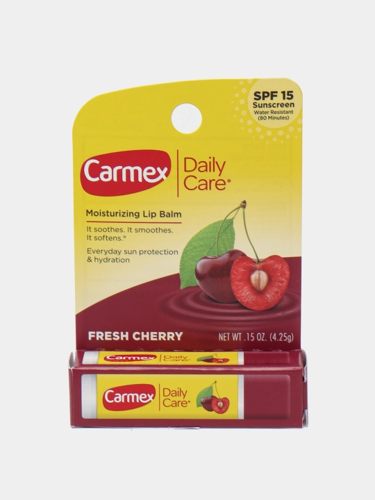 Lab uchun namlovchi balzam Carmex, yangi olcha, SPF 15, 4.25 g