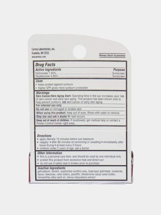 Lab uchun namlovchi balzam Carmex, yangi olcha, SPF 15, 4.25 g