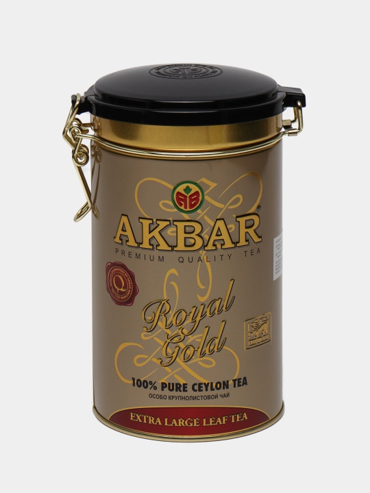 Чай черный Akbar Royal Gold подарочная упаковка, крупнолистовой, 150 г - 