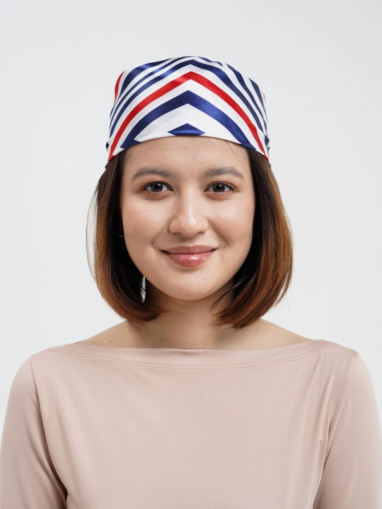 Ayollar ro'molchasi bosh yoki bo'yin uchun, kvadrat bosma bandana, atlas palantin
