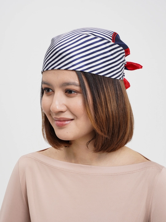 Ayollar ro'molchasi bosh yoki bo'yin uchun, kvadrat bosma bandana, atlas palantin