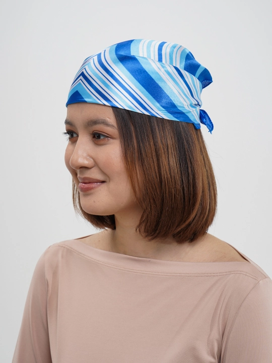 Ayollar ro'molchasi bosh yoki bo'yin uchun, kvadrat bosma bandana, atlas palantin