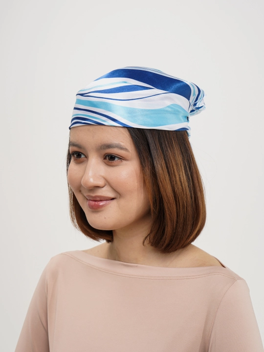 Ayollar ro'molchasi bosh yoki bo'yin uchun, kvadrat bosma bandana, atlas palantin