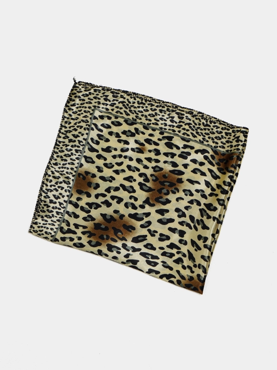 Ayollar ro'molchasi bosh yoki bo'yin uchun, kvadrat bosma bandana, atlas palantin