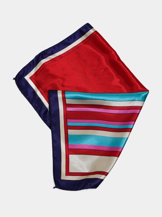 Ayollar ro'molchasi bosh yoki bo'yin uchun, kvadrat bosma bandana, atlas palantin