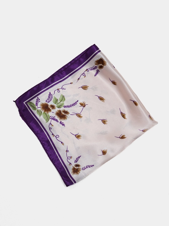 Ayollar ro'molchasi bosh yoki bo'yin uchun, kvadrat bosma bandana, atlas palantin