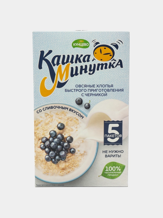 Ovsyanka yotmasi Kashka-Minutka Kuntseva, qorag'at va qaymoqli, 215 g - 