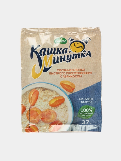 Каша быстрого приготовления Кашка-Минутка, овсяные хлопья, абрикос, 37 г — HERMES-P02FCC4