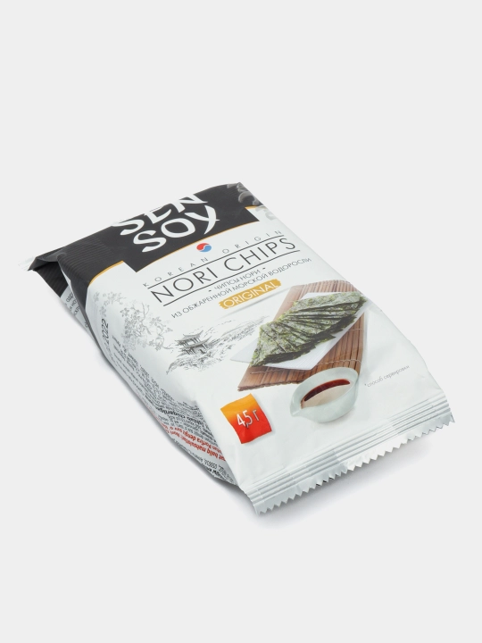 Chipslar Sen Soy Premium Nori dengiz o'tlari bilan, 4.5 g