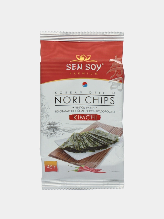 Чипсы нори из морской водоросли Sen Soy Kimchi, 4,5 г - 