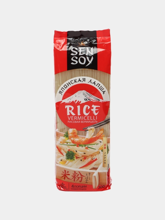Японская лапша Sen Soy Rice Vermicelli, рисовая, 300 г - 