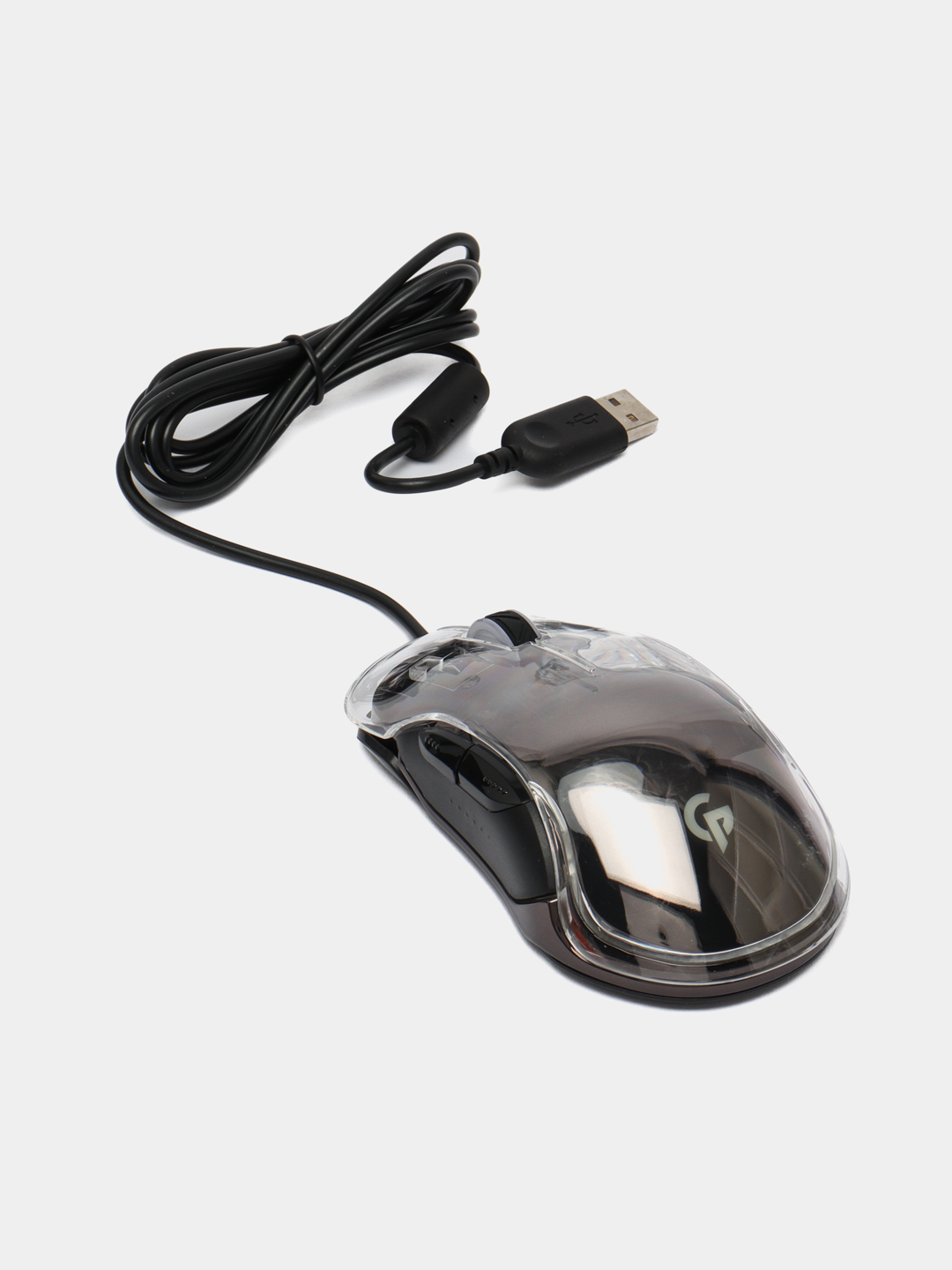 O'yin sichqonchasi Porodo RGB 8d Crystal Shell 12800 DPI, shaffof sichqoncha - 