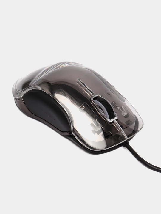O'yin sichqonchasi Porodo RGB 8d Crystal Shell 12800 DPI, shaffof sichqoncha