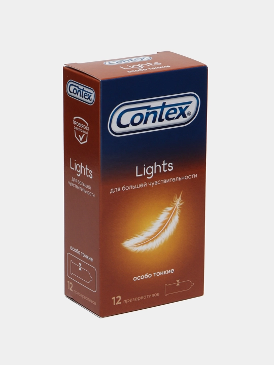 Prezervativlar Contex Lights, juda yupqa, 12 dona