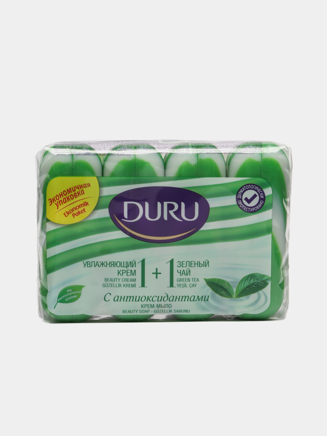 Туалетное мыло Duru Soft Sens Green Tea, 4шт, 320 г - 