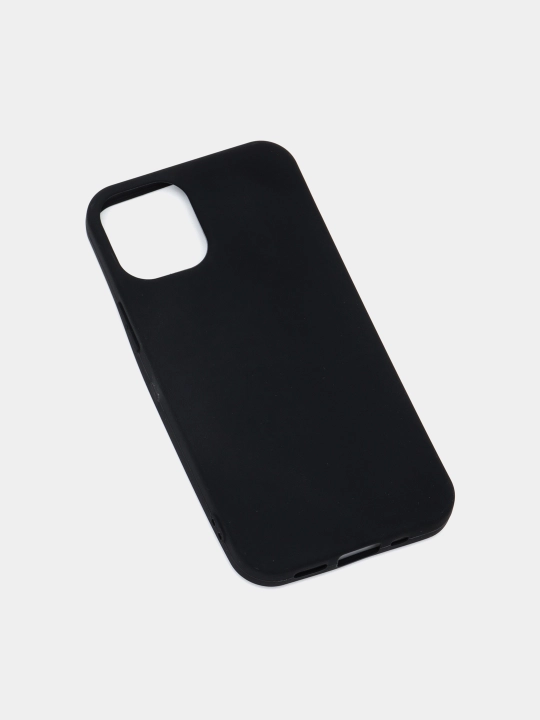 Silikon qora matli g'ilof iPhone 12, 13, 14, Mini Pro Max Plus uchun