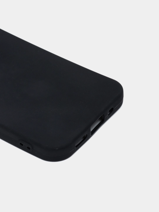 Silikon qora matli g'ilof iPhone 12, 13, 14, Mini Pro Max Plus uchun