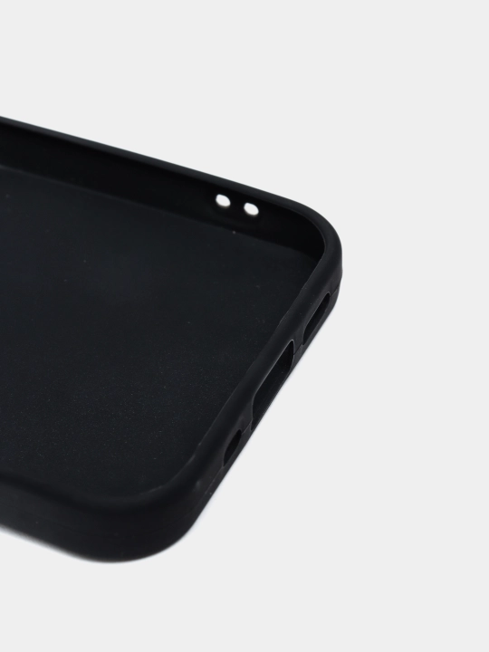 Silikon qora matli g'ilof iPhone 12, 13, 14, Mini Pro Max Plus uchun