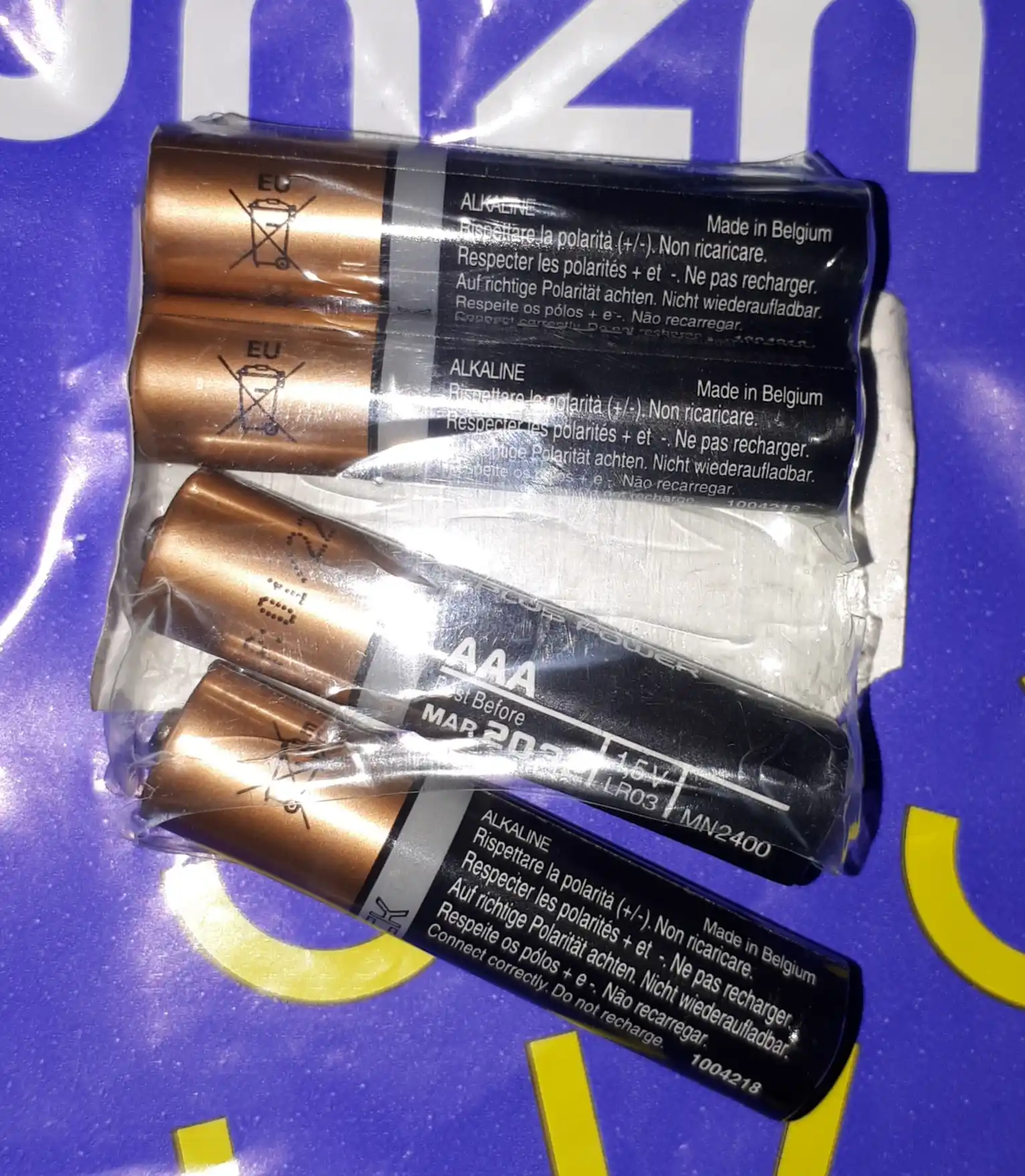 Batareyka Duracell Kichik AAA, 4 dona