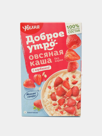 Каша овсяная быстрого приготовления Увелка с клубникой, 5 * 40 г, 200 г — UNIKS-УВЕ0033