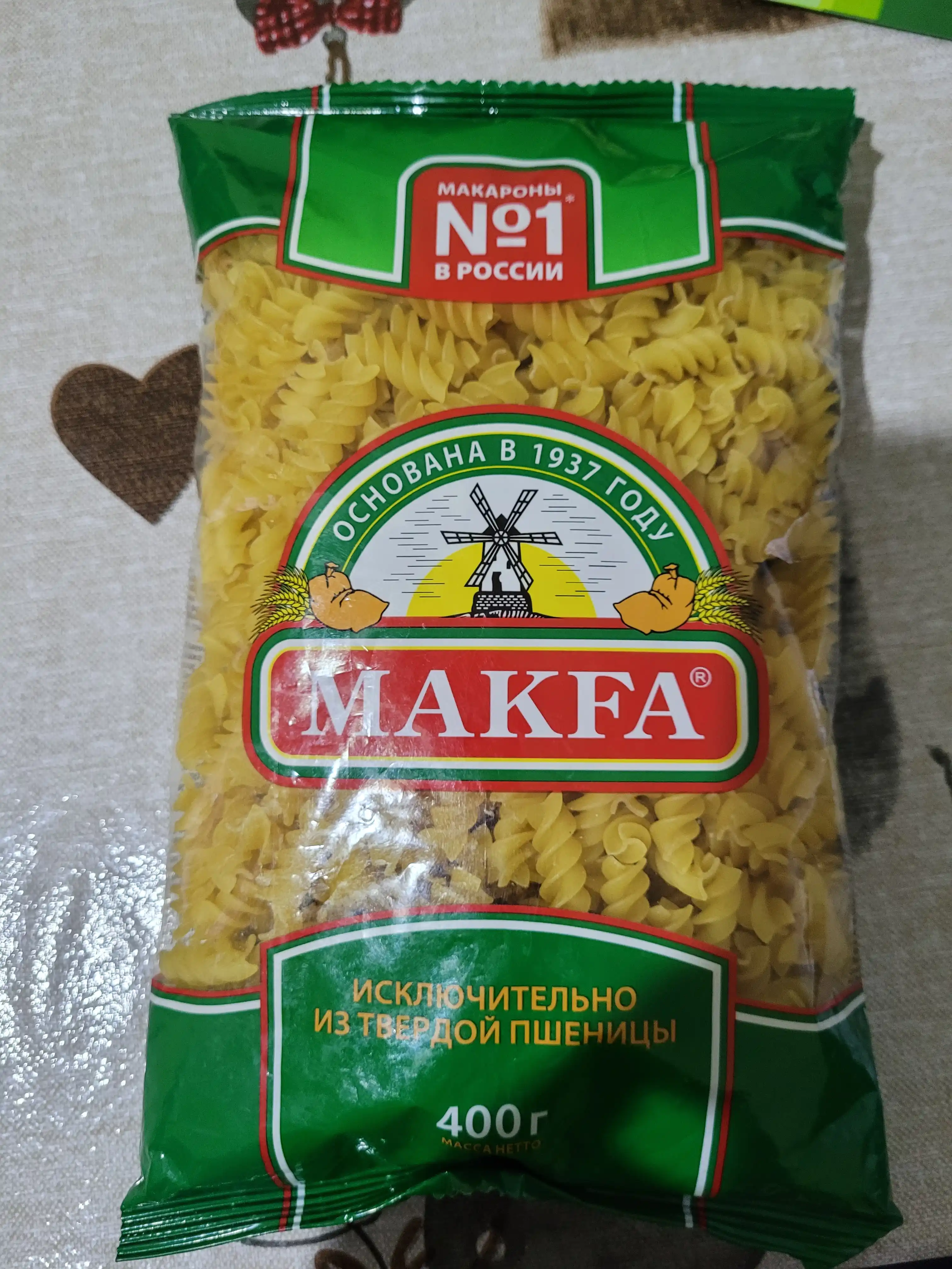 Makaron mahsuloti Makfa, spirallar, 400 g