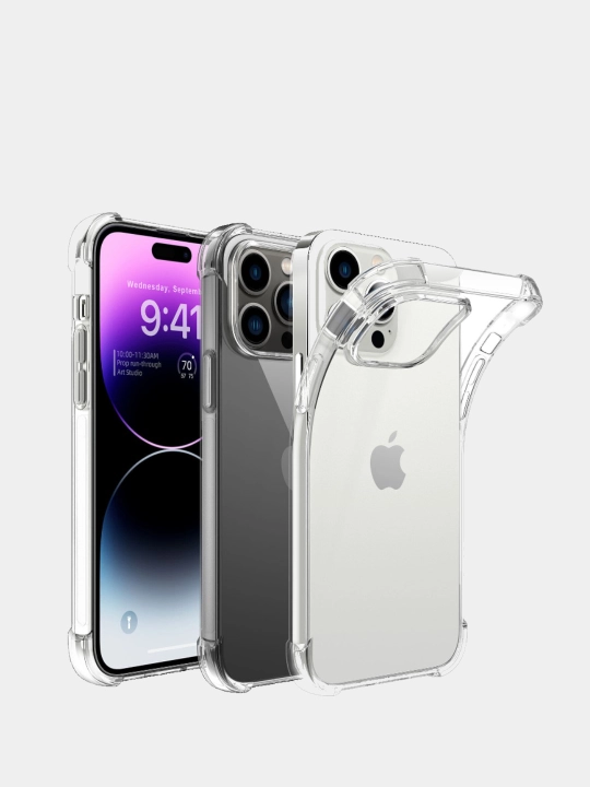Zarbaga chidamli silikon g'ilof iPhone 12, 13, 14 Mini Pro Max Plus uchun - 