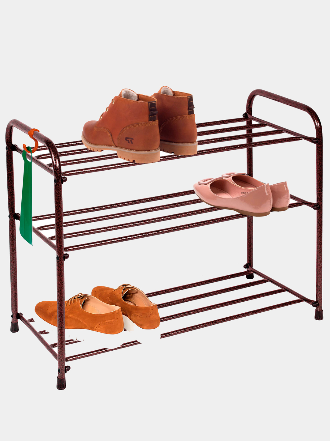 Подставка для обуви ЗМИ Альфа 23, этажерка с 3 полками, металлическая ...