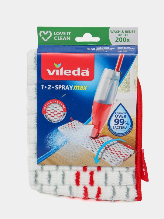 Сменный моп для швабры Vileda 1.2 Spray Max, микрофибра, влажная уборка