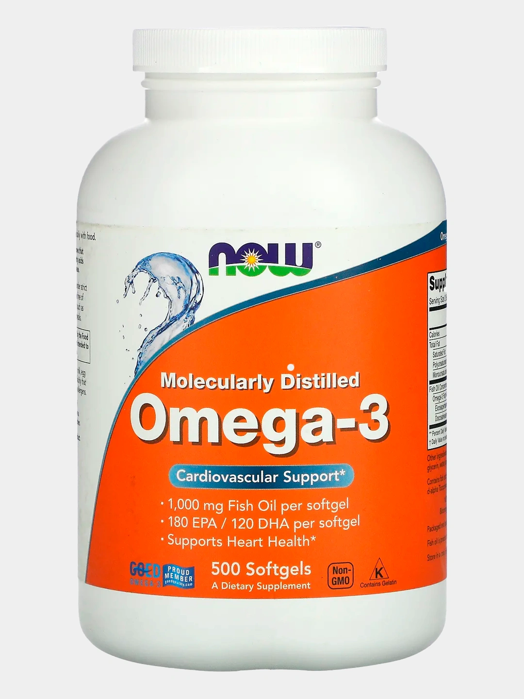 Купить Жирные кислоты омега-3 Now Foods, 180 ЭПК / 120 ДГК, 500 капсул ...