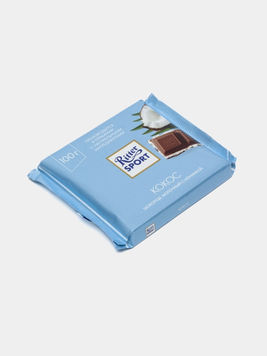 Шоколад Ritter Sport "Кокос", молочный с кокосовой начинкой, плиточный, 100 г