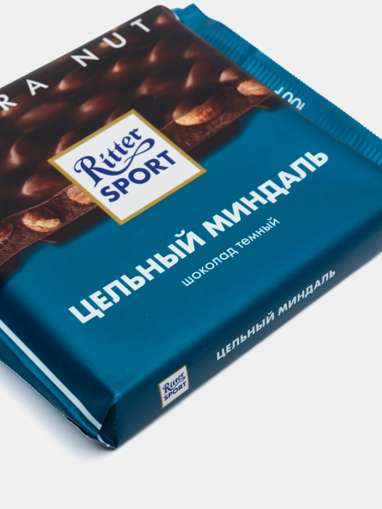 Ritter Sport qora shokolad, butun bodom bilan, 100 g