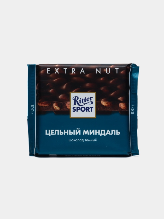 Ritter Sport qora shokolad, butun bodom bilan, 100 g