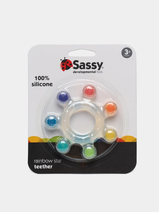 Tish chiqargich bolalar uchun Sassy Rainbow Star Silicone 80425SA - 