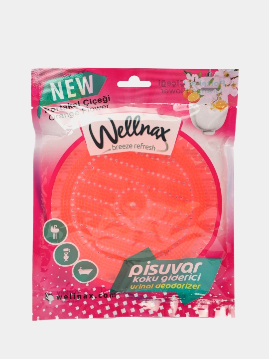 Дезодорант для писсуара Wellnax, оранжевый цветок, 50 г - 