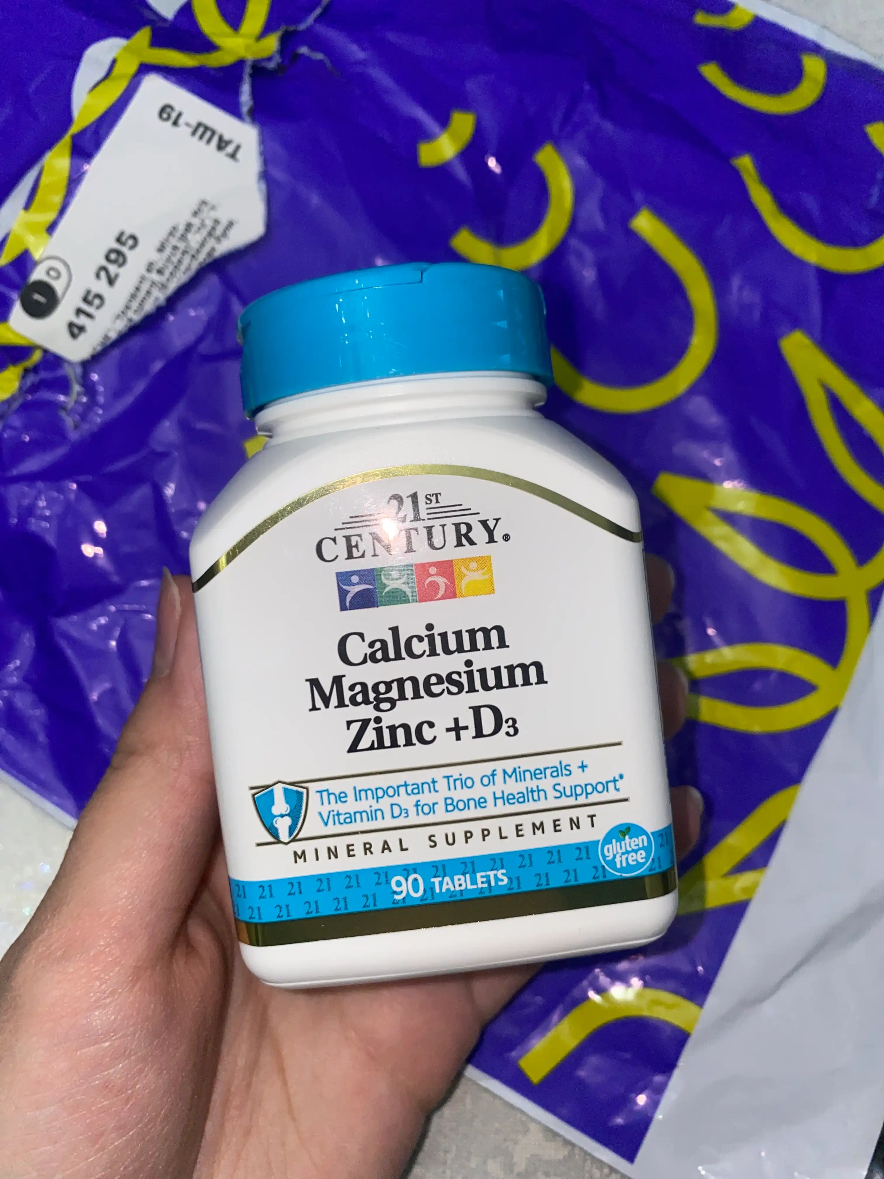 Kalsiy, Magniy, Sink va vitamin D3, 21st Century, 90 ta tabletka