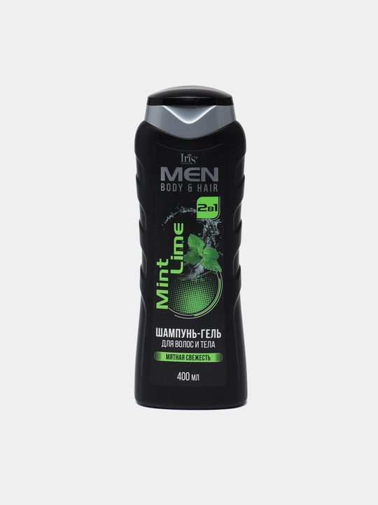 Шампунь-гель для волос и тела Iris Men Mint Lime, 400 мл - 