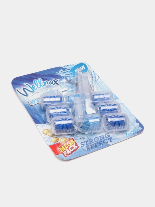 Блок ободок для туалета Wellnax 3 Mega, oкеан, 3 * 57 г