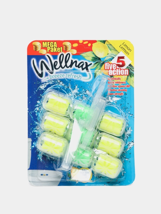 Блок для туалета Wellnax, Лимон, 3 x 57 г - 